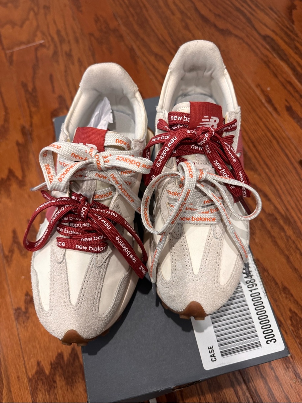 New Balance Women's Cream & Burgundy Lace-Up Sneakers